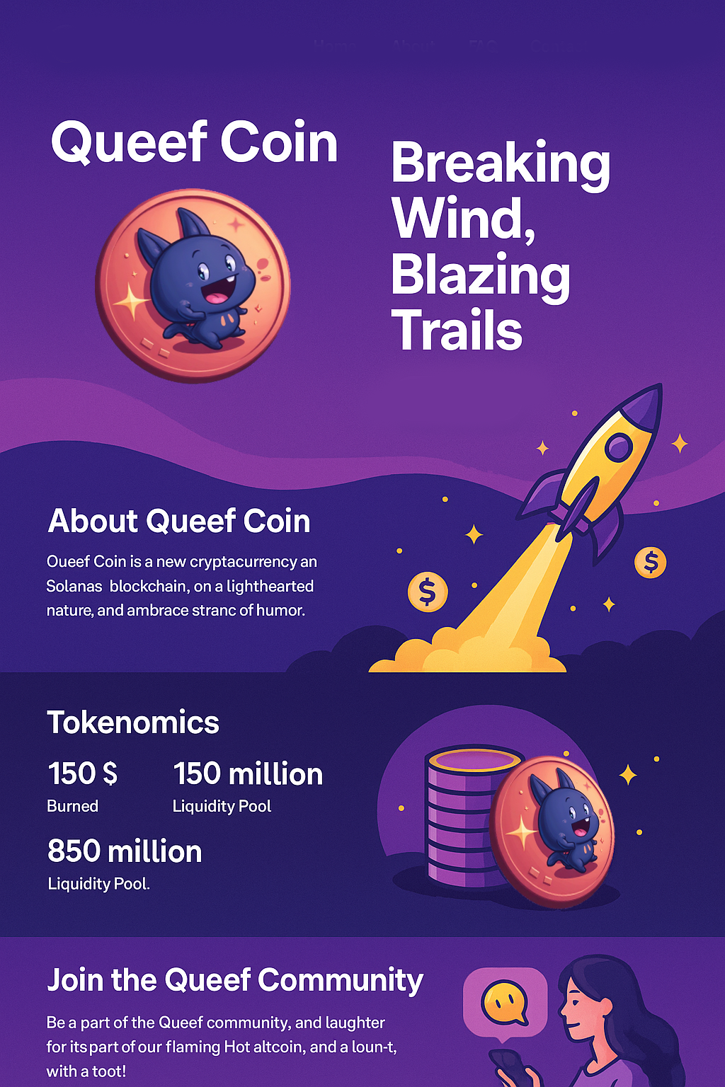 Queef Coin Main Graphic